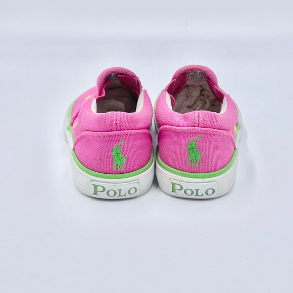 Polo Ralph Lauren Bal Harbor Repeat Slip On Pink Sneaker Kids / Baby size 7 - Picture 6 of 11